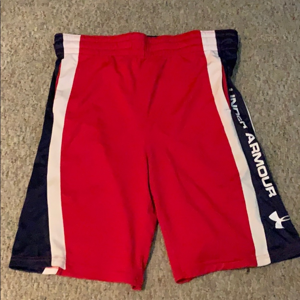 Youth Large Under Armour Red Athletic Shorts